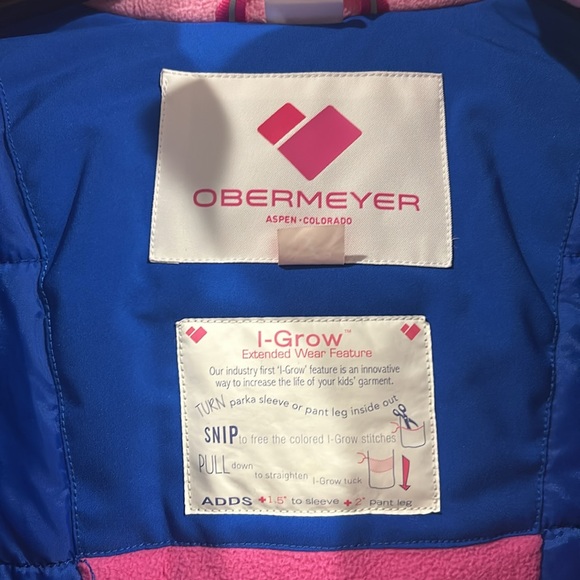 Obermeyer Girls' Ski Jacket | Size 7 | Blue and Pink - Picture 3 of 12